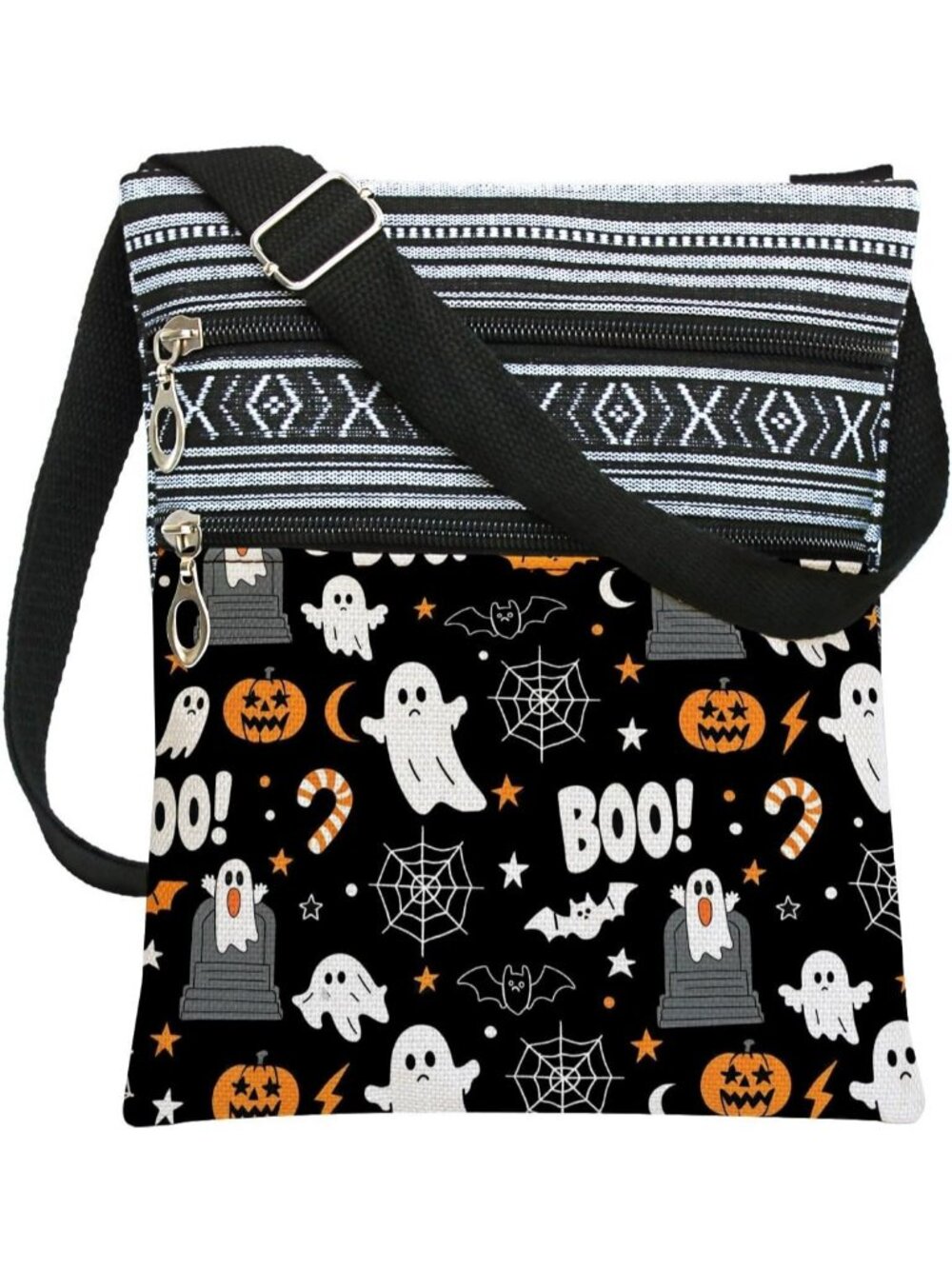 Women's Cute Ghost Halloween Pumpkin Bat Goth Skull Witch Shoulder Crossbody Bag